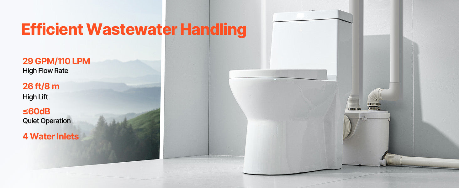 Macerator Pump Upflush Wastewater System for Toilet & Basement