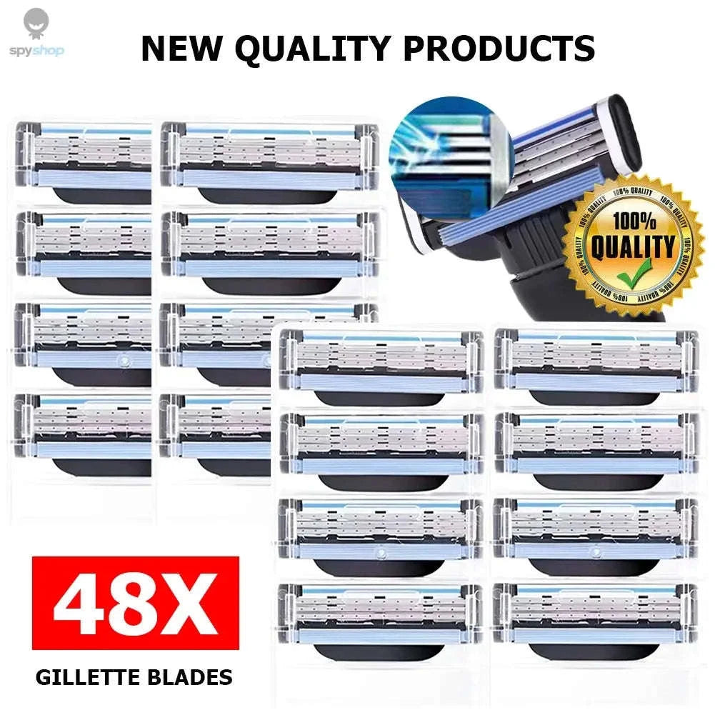 Mach 3 Razor Blade Replacement Heads – Smooth, Comfortable Shaving Performance-12PCS