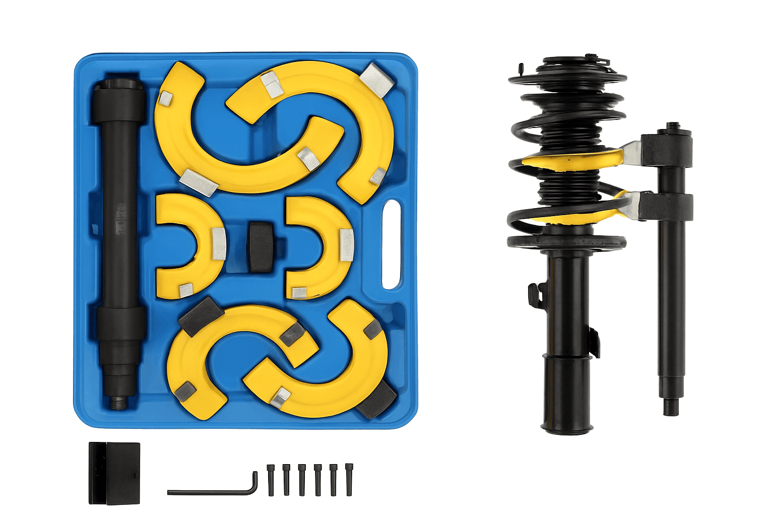 MacPherson Strut Spring Compressor Kit with 3 Interchangeable Yokes-CZECH REPUBLIC