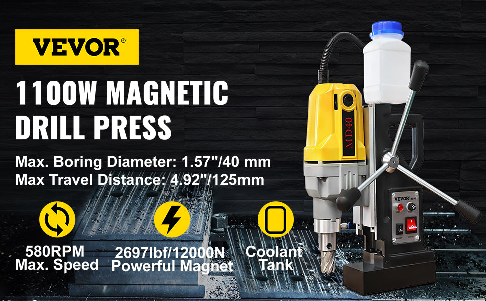 Magnetická vrtačka 1100W s podstavcem 12000N a kapacitou 40 mm