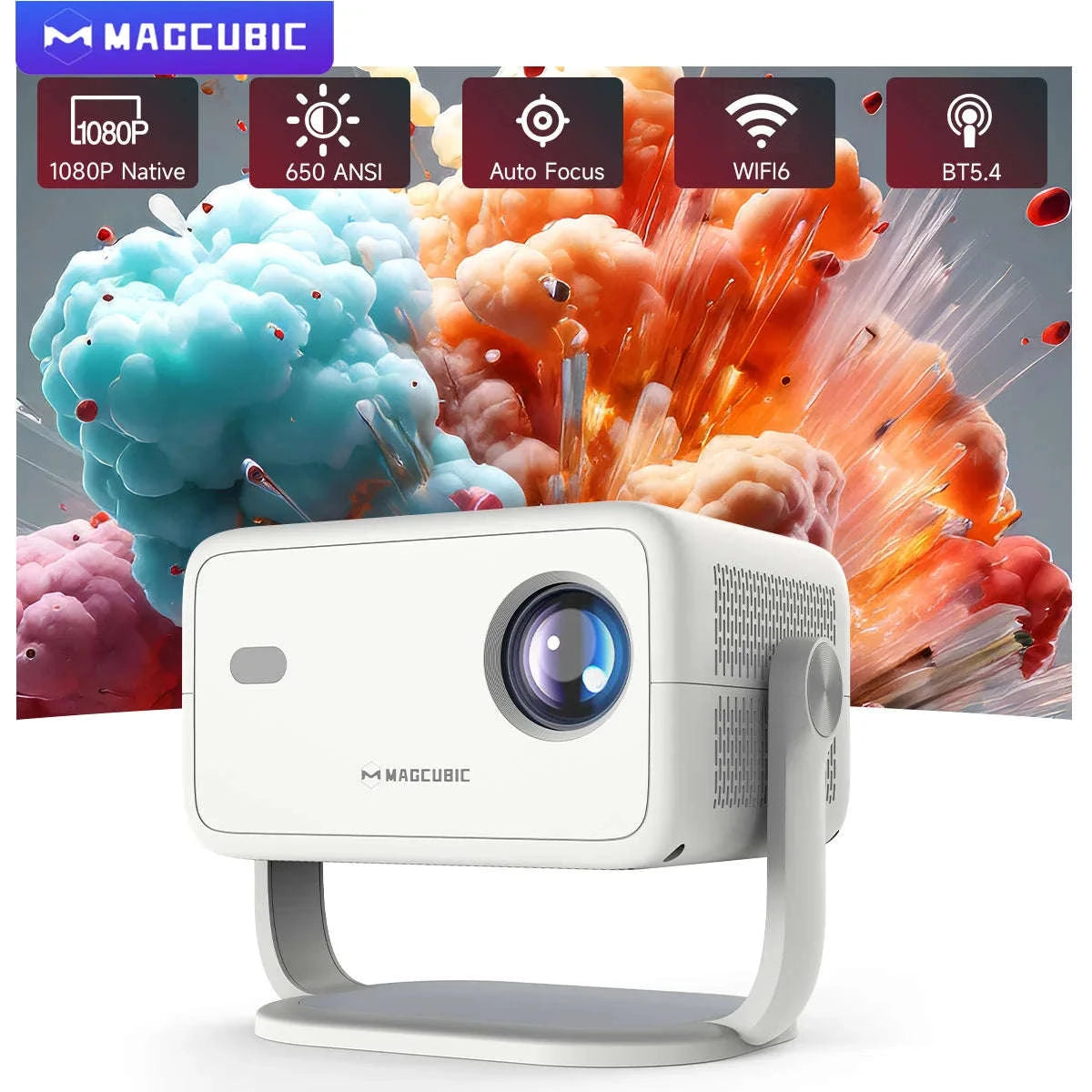 Magcubic 650ANSI L018 8K Portable Projector-White / AU Plug