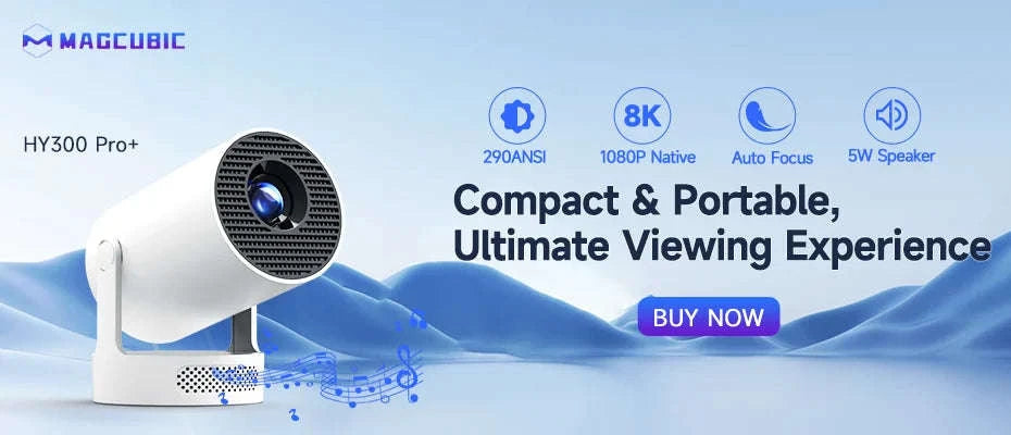 MAGCUBIC HY300 PRO 8K Android Projector-HY300 Pro-White / AU Plug