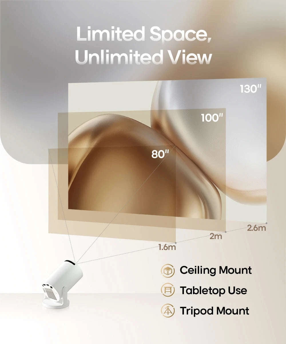 MAGCUBIC HY300 PRO 8K Android Projector-HY300 Pro-White / AU Plug