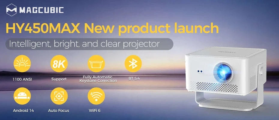 MAGCUBIC HY300 PRO 8K Android Projector-HY300 Pro-White / AU Plug