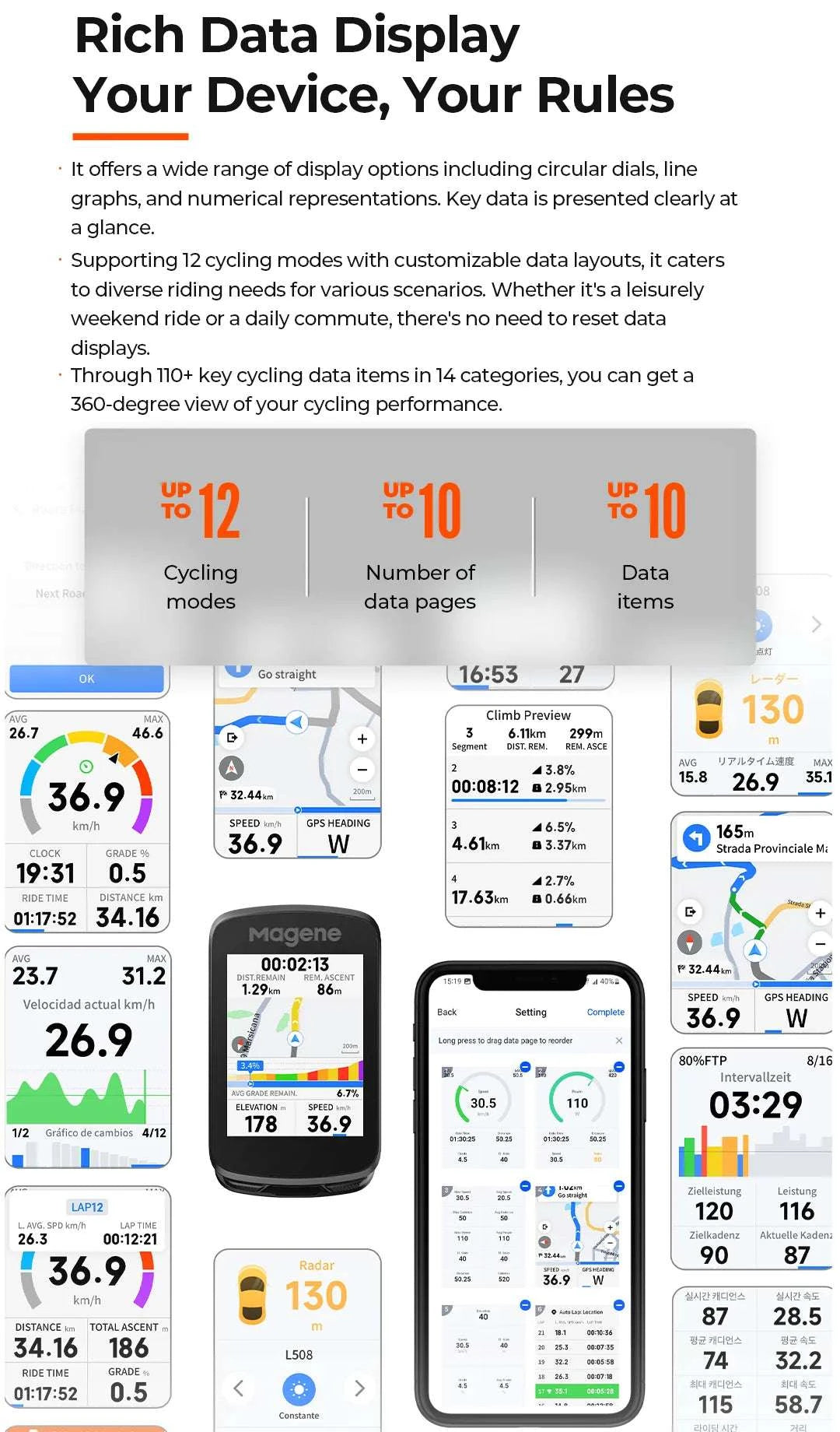 Magene C606V2 GPS Bike Computer with 2.8" Touchscreen Navigation-C606V2 / United States
