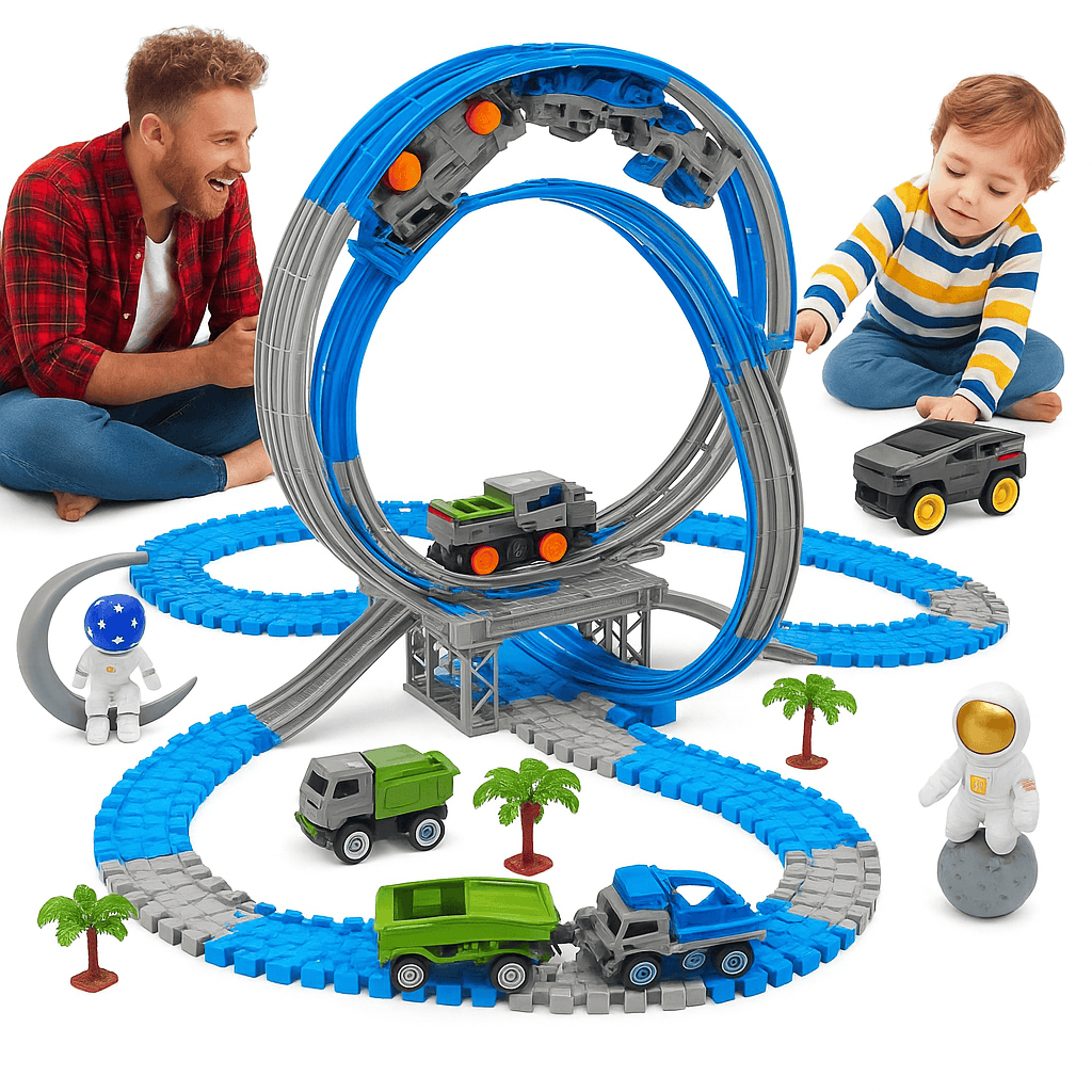 Magic Climbing Car Track Set for Creative Racing Play--185pcs-track set