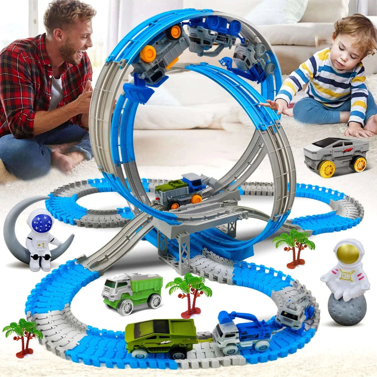 Magic Climbing Car Track Set for Creative Racing Play--185pcs-track set