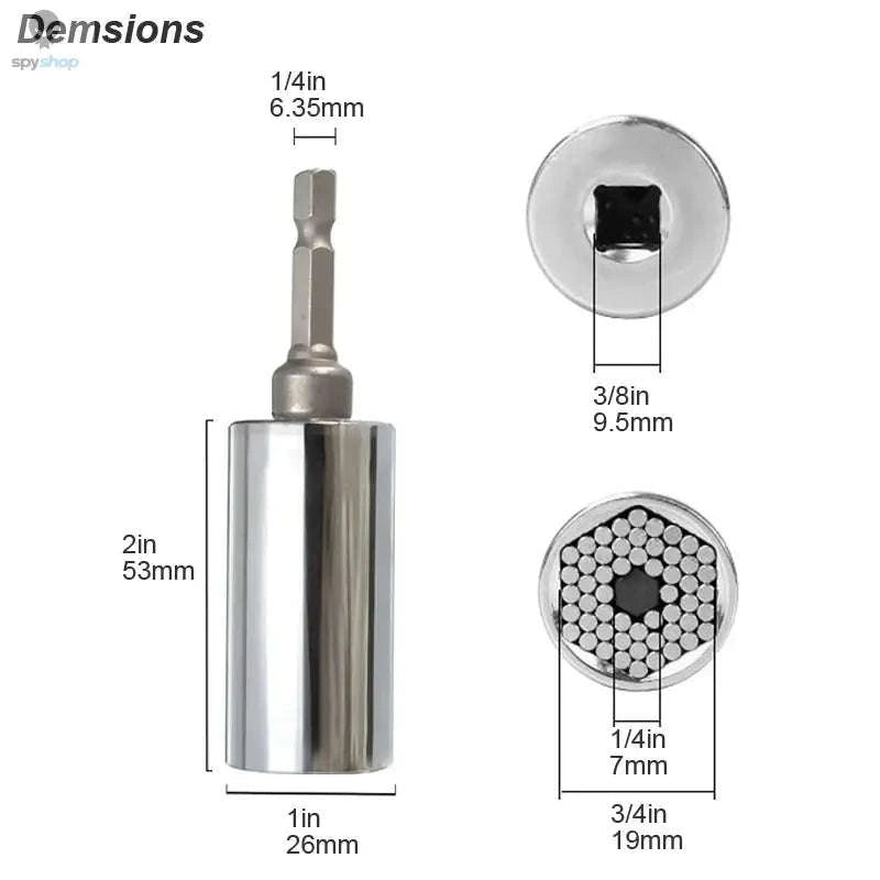 Magic Universal Socket Adapter – Adjustable 7–19mm Grip for Versatile Repairs-Universal Socket