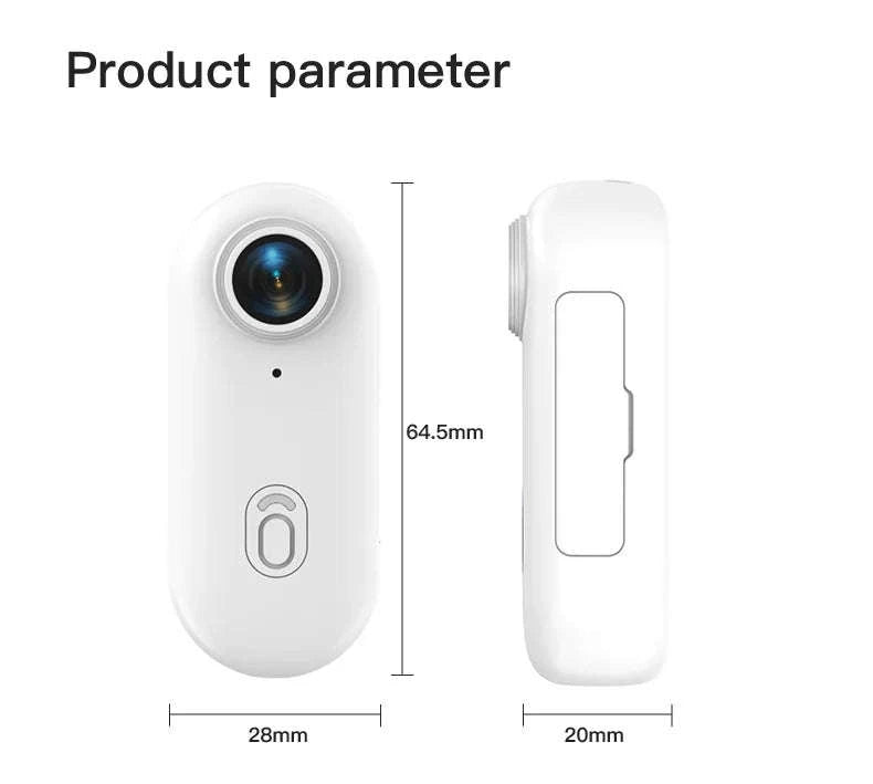 Magnetic 4K Mini Action Camera with WiFi and Waterproof Case-UHD Pro 4K (White) / NO TF Card / China Mainland