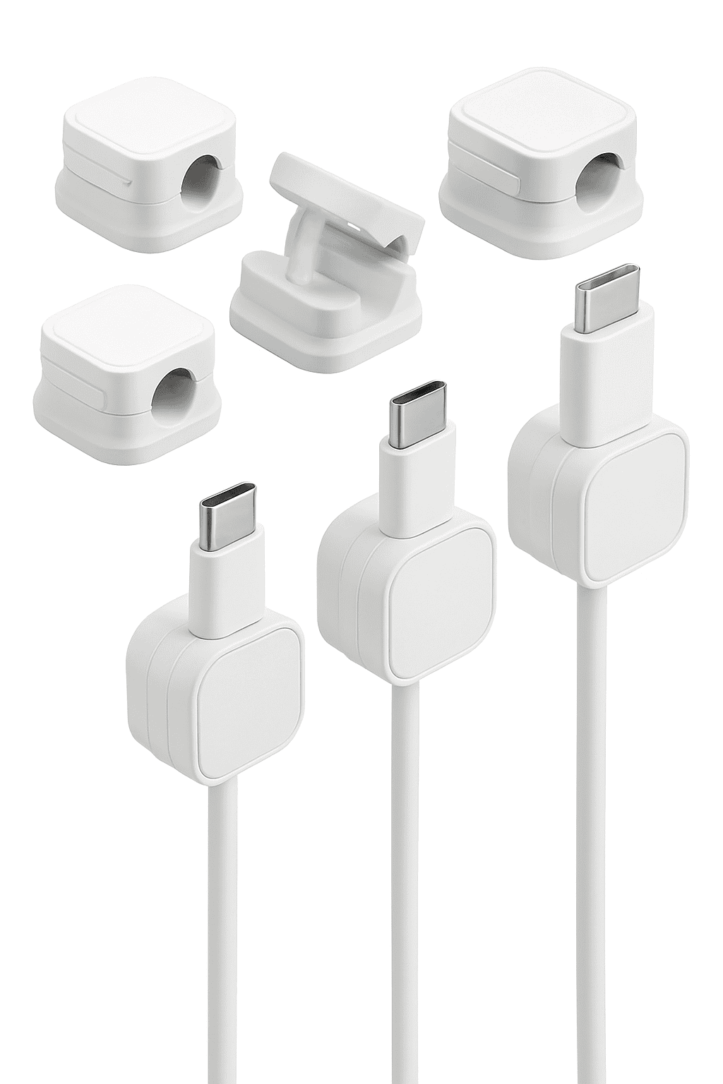 Magnetic Cable Clip Organizer 6-Pack for Neat Cord Control-1PCS Black