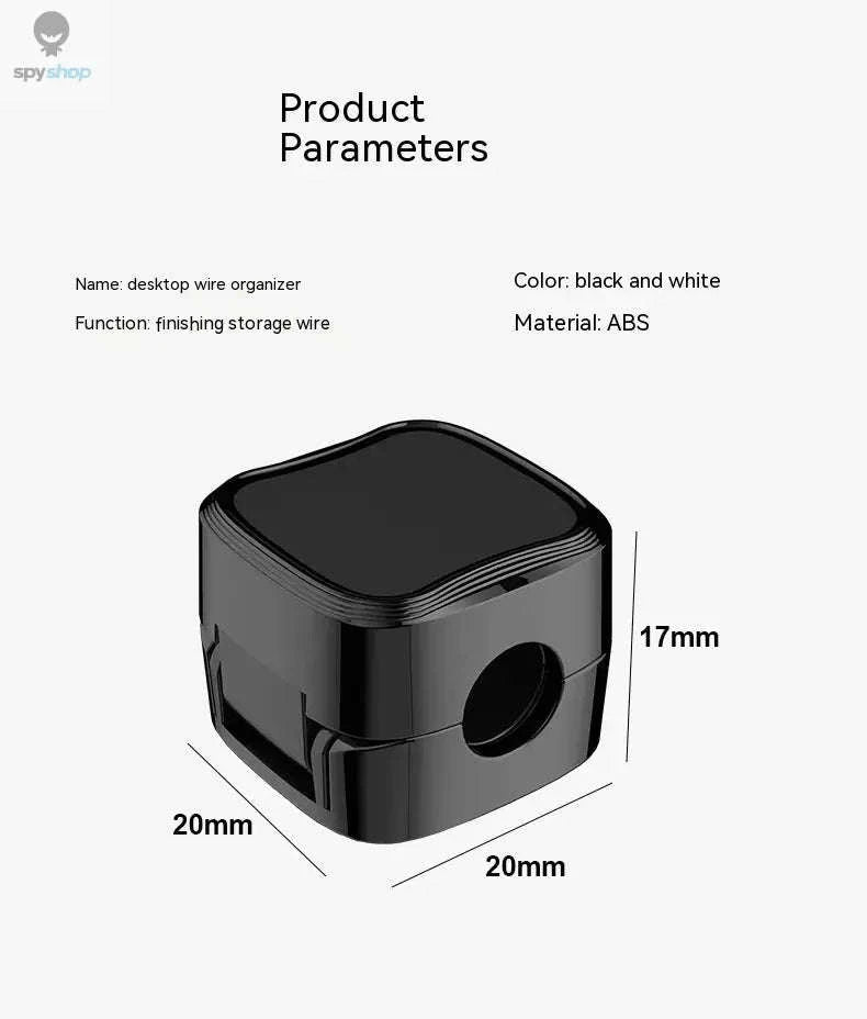 Magnetic Cable Organizer Clips – Easy Desk Management 6‑Pack-6 Pcs Black