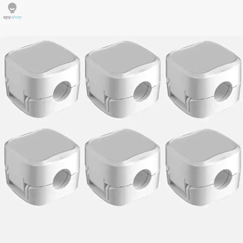 Magnetic Cable Organizer Clips – Easy Desk Management 6‑Pack-6 Pcs Black