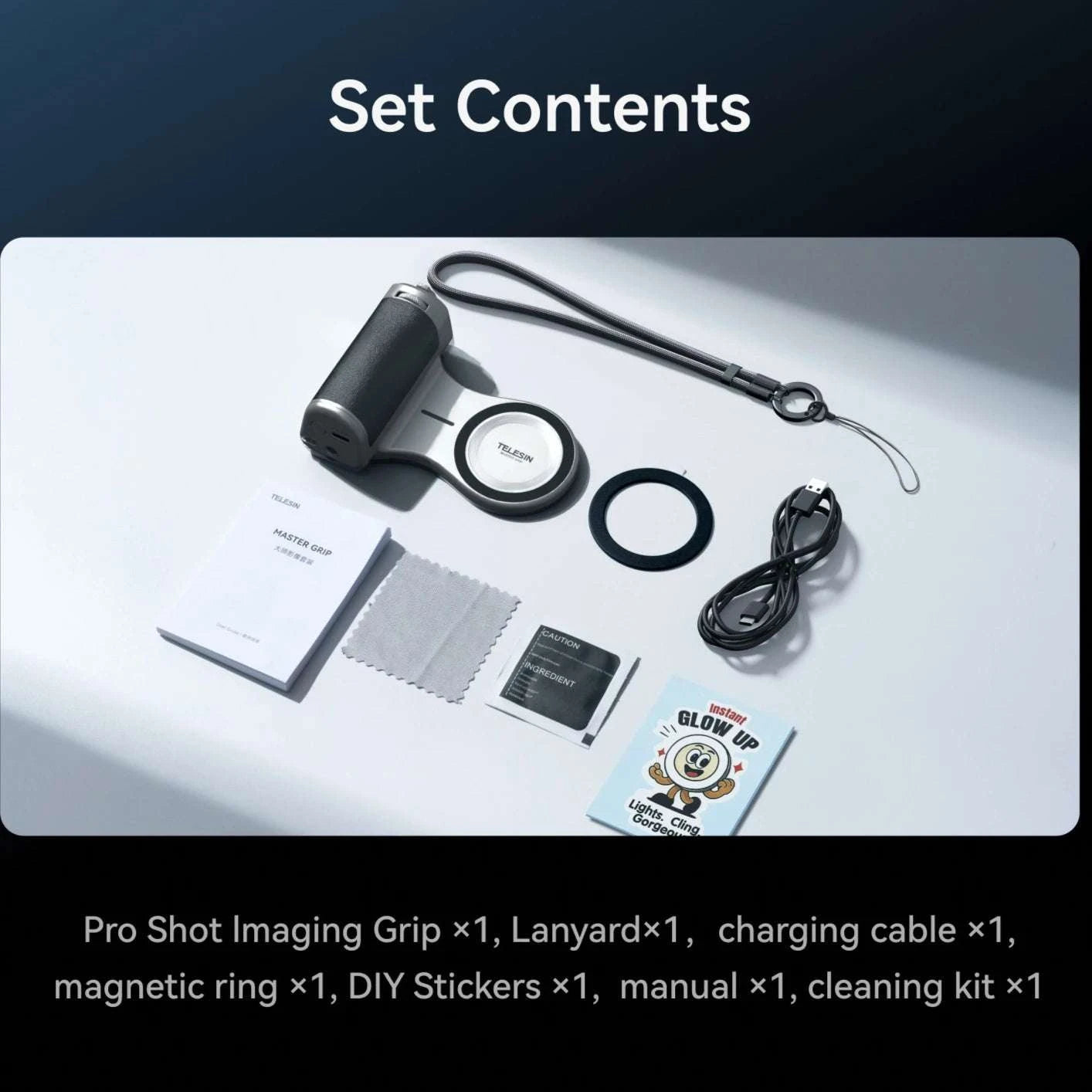 Magnetic Camera Grip with Bluetooth Shutter & Zoom Dial for iPhone-Black Imaging Grip