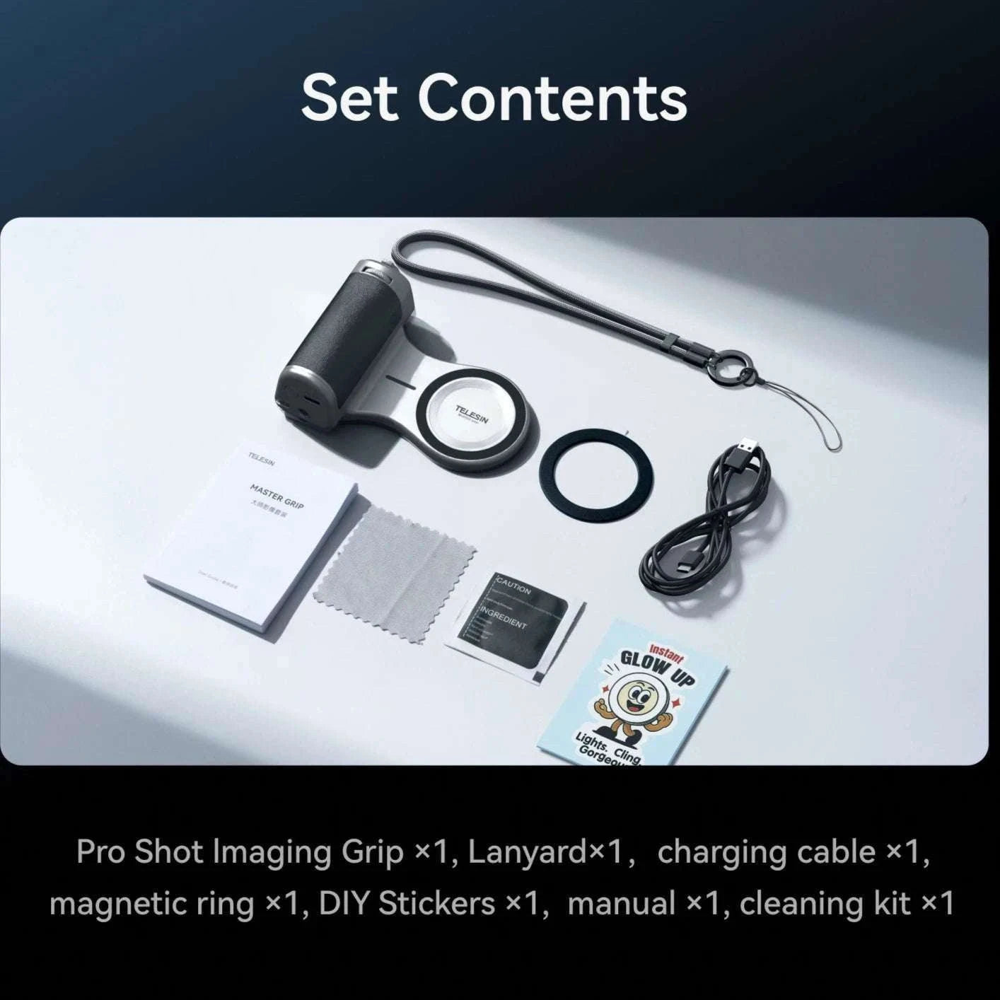 Magnetic Camera Grip with Bluetooth Shutter & Zoom Dial for iPhone-Black Imaging Grip