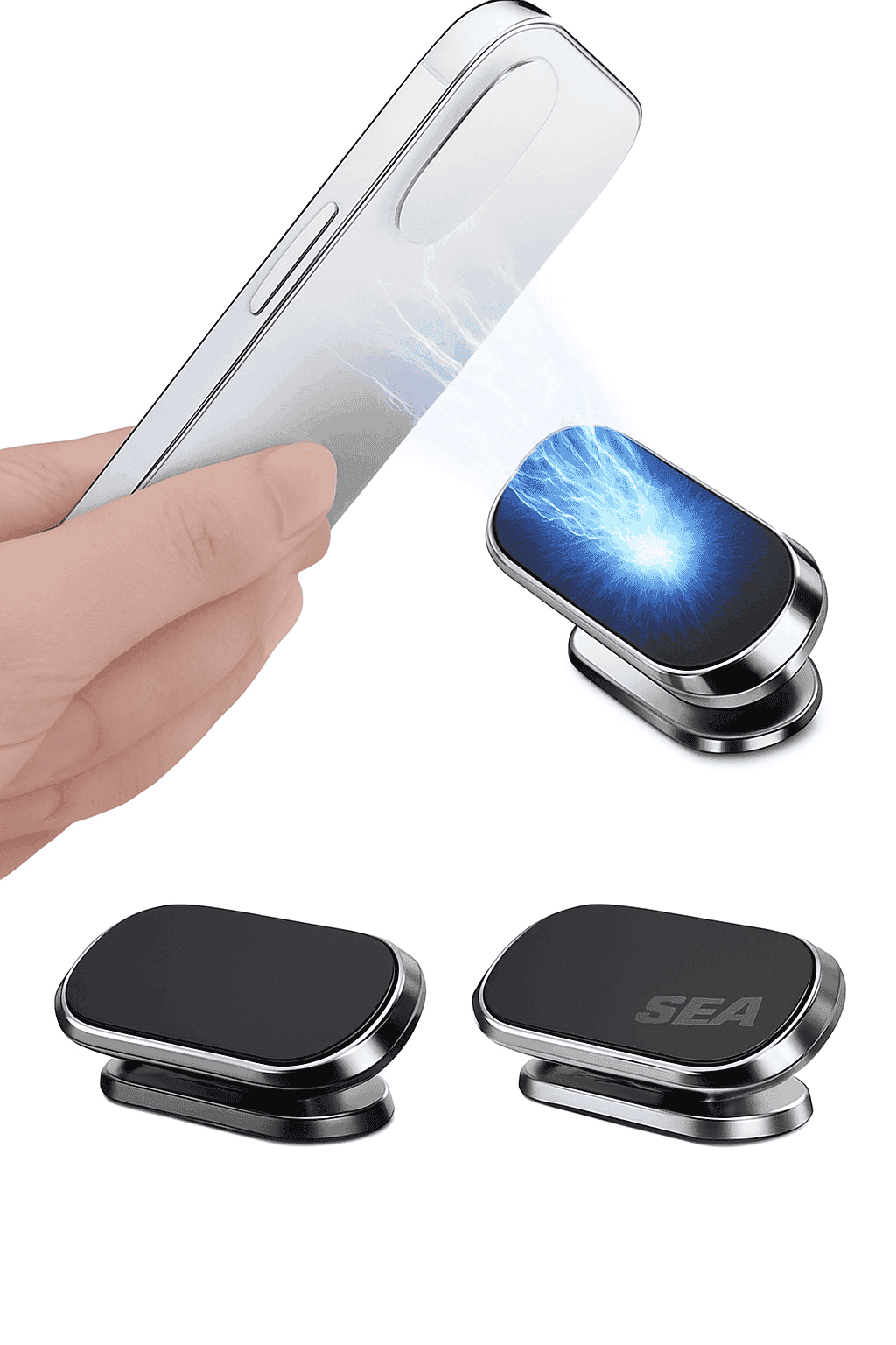 Magnetic Car Phone Holder 360-Degree Rotation-Black