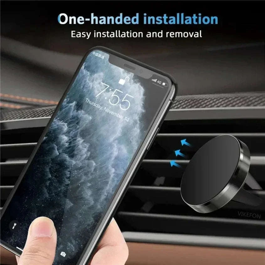 Magnetic Car Phone Holder Air Vent Mount – Universal Fit-silver / CHINA