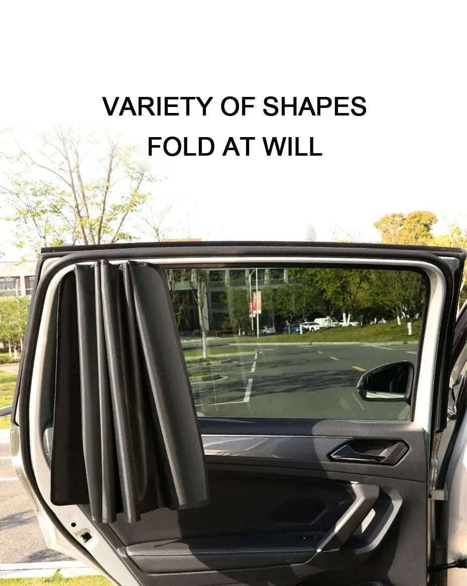 Magnetic Car Side Window Curtain 2Pcs Privacy Sun Shade-Front 2pcs