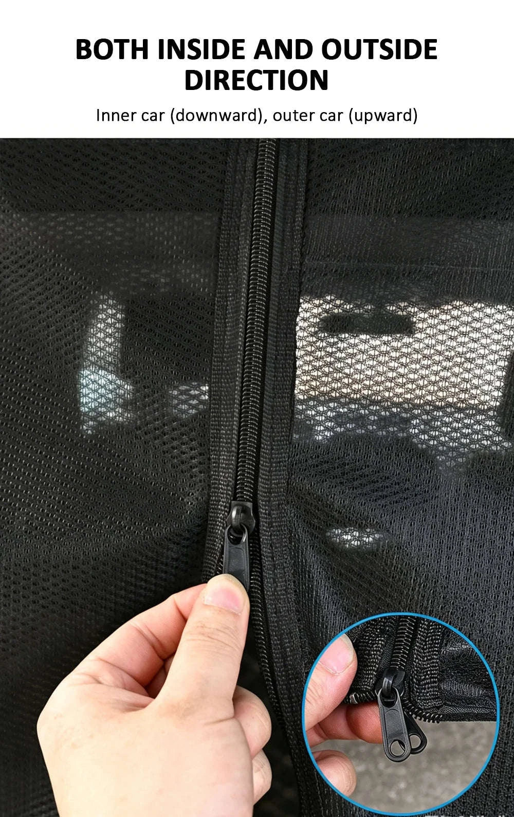 Magnetic Car Trunk Mosquito Screen for Small to Mid-Size SUVs-Black