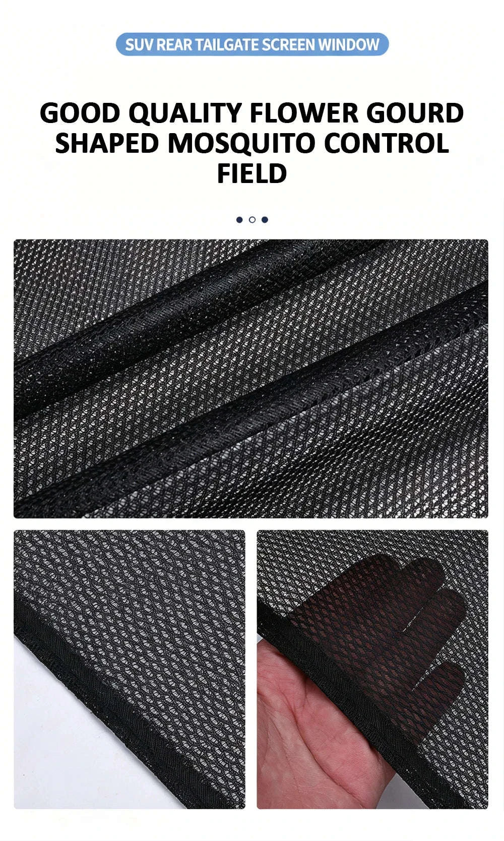 Magnetic Car Trunk Mosquito Screen for Small to Mid-Size SUVs-Black