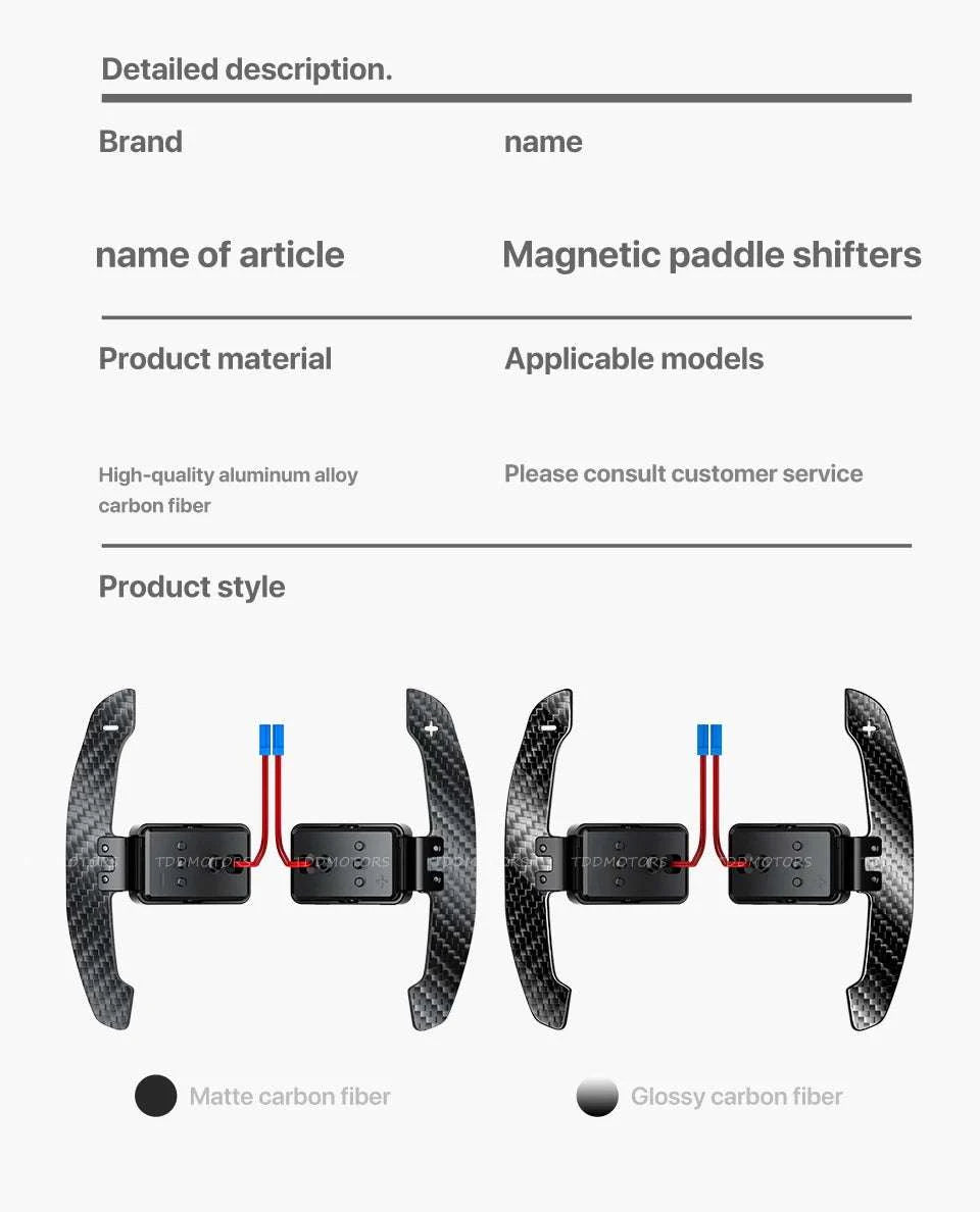 Magnetic Carbon Fiber Paddle Shifters for Mini & BMW Models-Type 3 Paddles Only