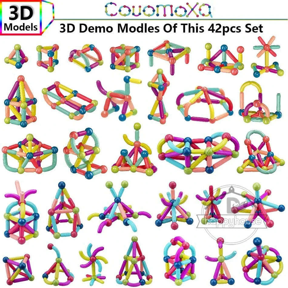 Magnetic Constructor Blocks Set for Kids-36pc without box