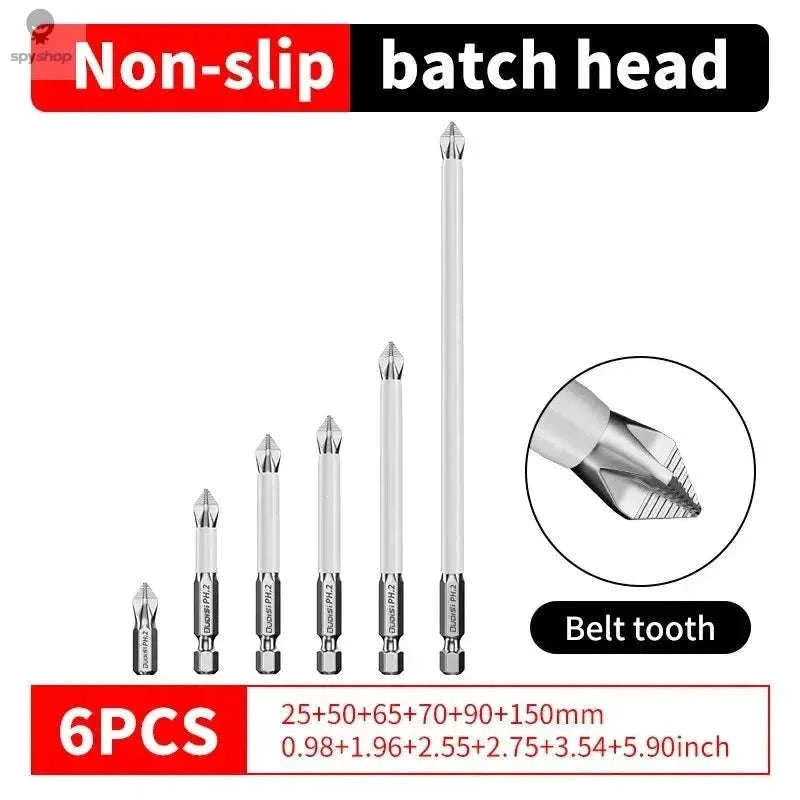Magnetic Cross Screwdriver Bit Set with S2 Steel Precision-6Pcs