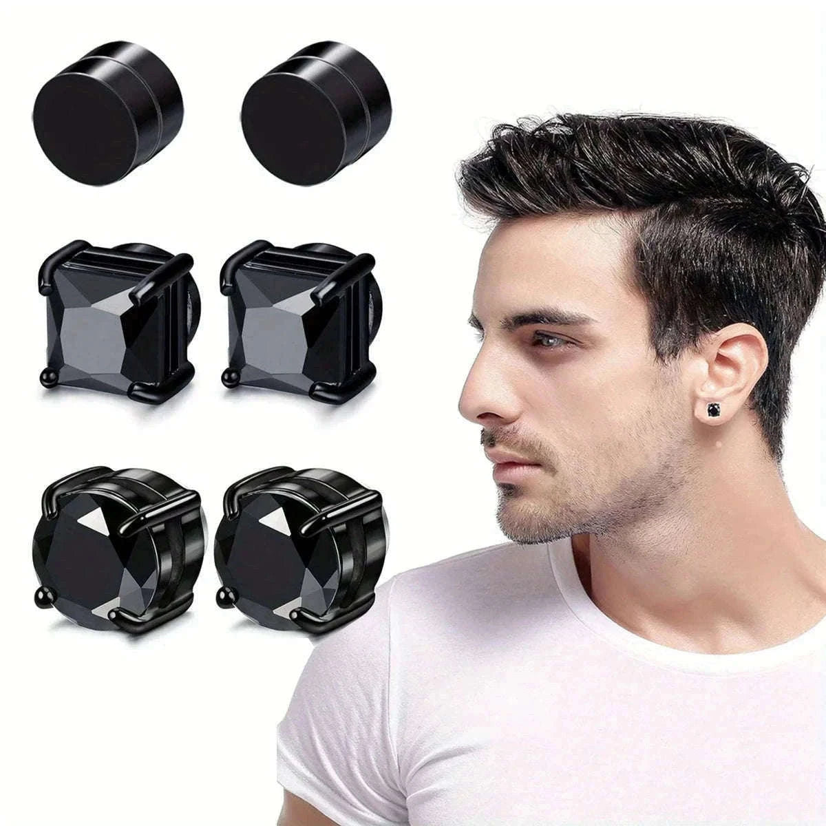 Magnetic Crystal Stud Earrings – Non-Piercing Zircon Style-type1