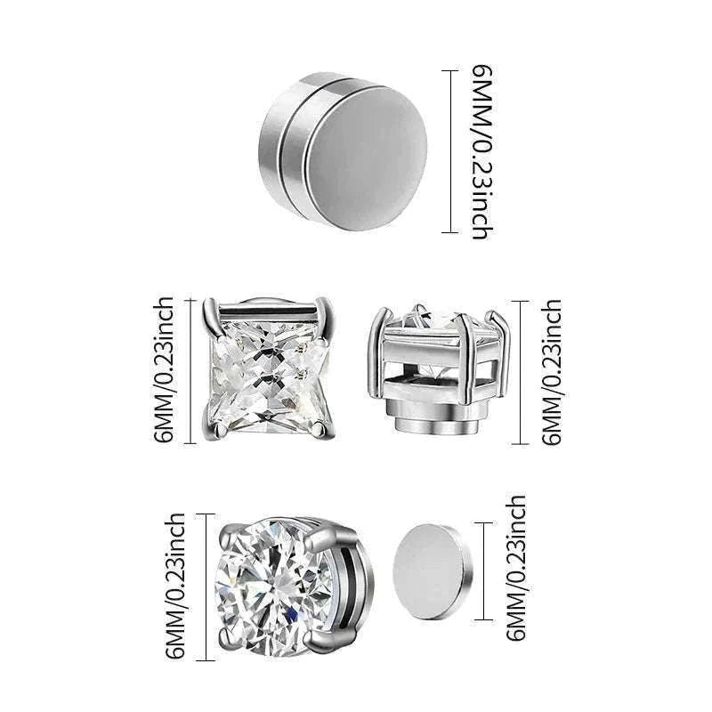 Magnetic Crystal Stud Earrings – Non-Piercing Zircon Style-type1