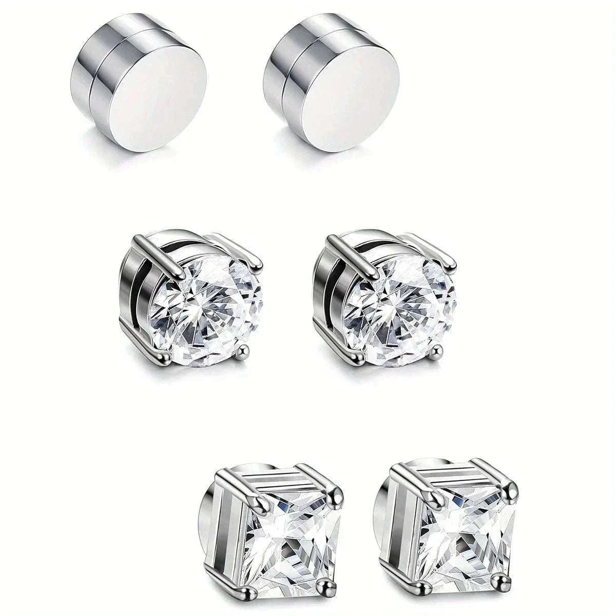Magnetic Crystal Stud Earrings – Non-Piercing Zircon Style-type1