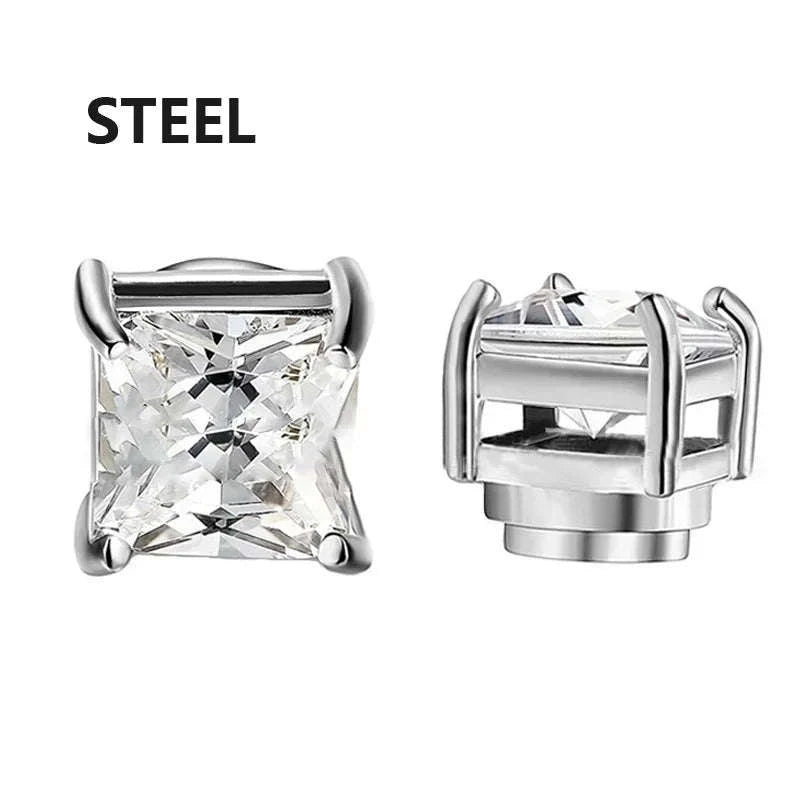 Magnetic Crystal Stud Earrings – Non‑Piercing Zircon Style-type1