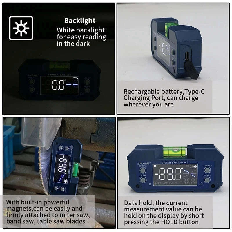Magnetic Digital Angle Finder Inclinometer with Backlit Display-No Wireless