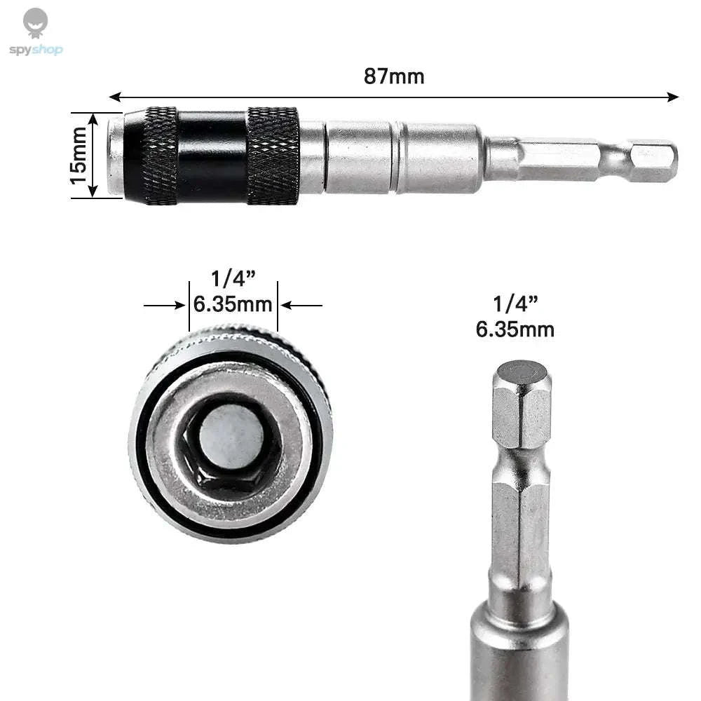 Magnetic Drill Bit Holder with 20° Pivot-Black