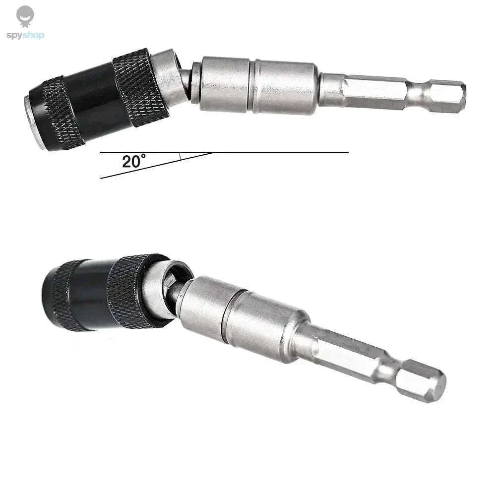 Magnetic Drill Bit Holder with 20° Pivot for Tight Spaces-Black