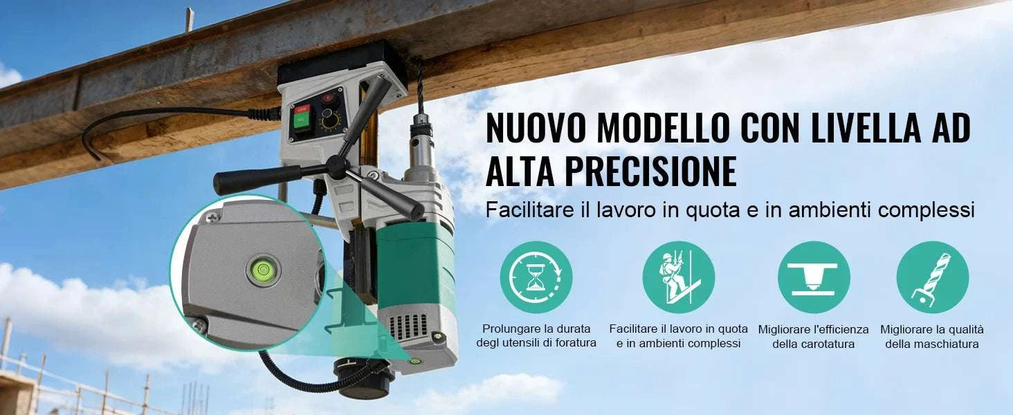 Magnetic Drill Press 1450W/1550W with 10-Speed Control & Strong Base-2in 1550W 820r / United States