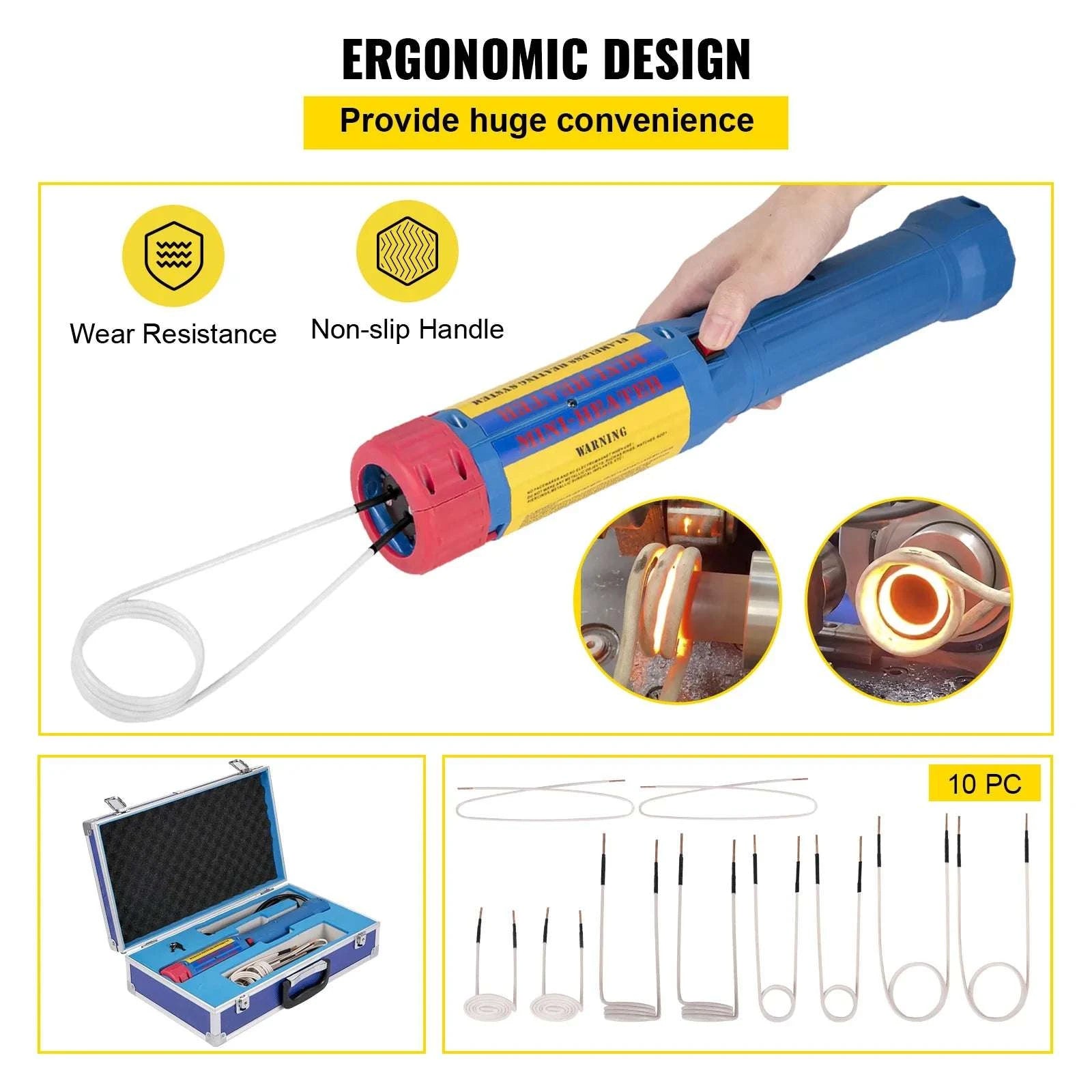 Magnetic Induction Heater Kit 1000W Flameless Bolt Remover Tool-10 Coils / United States