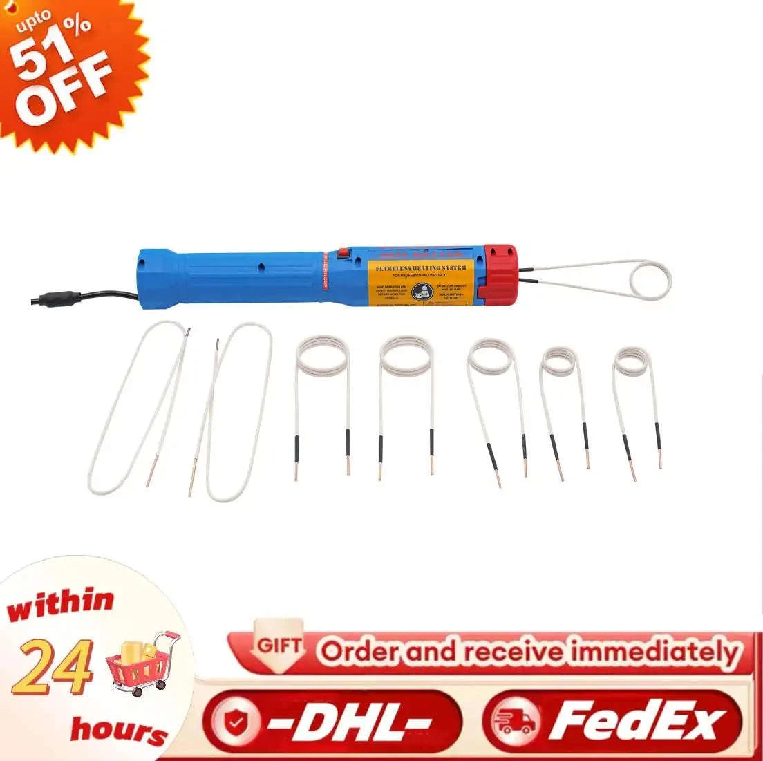 Magnetic Induction Heater Kit for Fast Bolt and Screw Removal-Blue / GERMANY