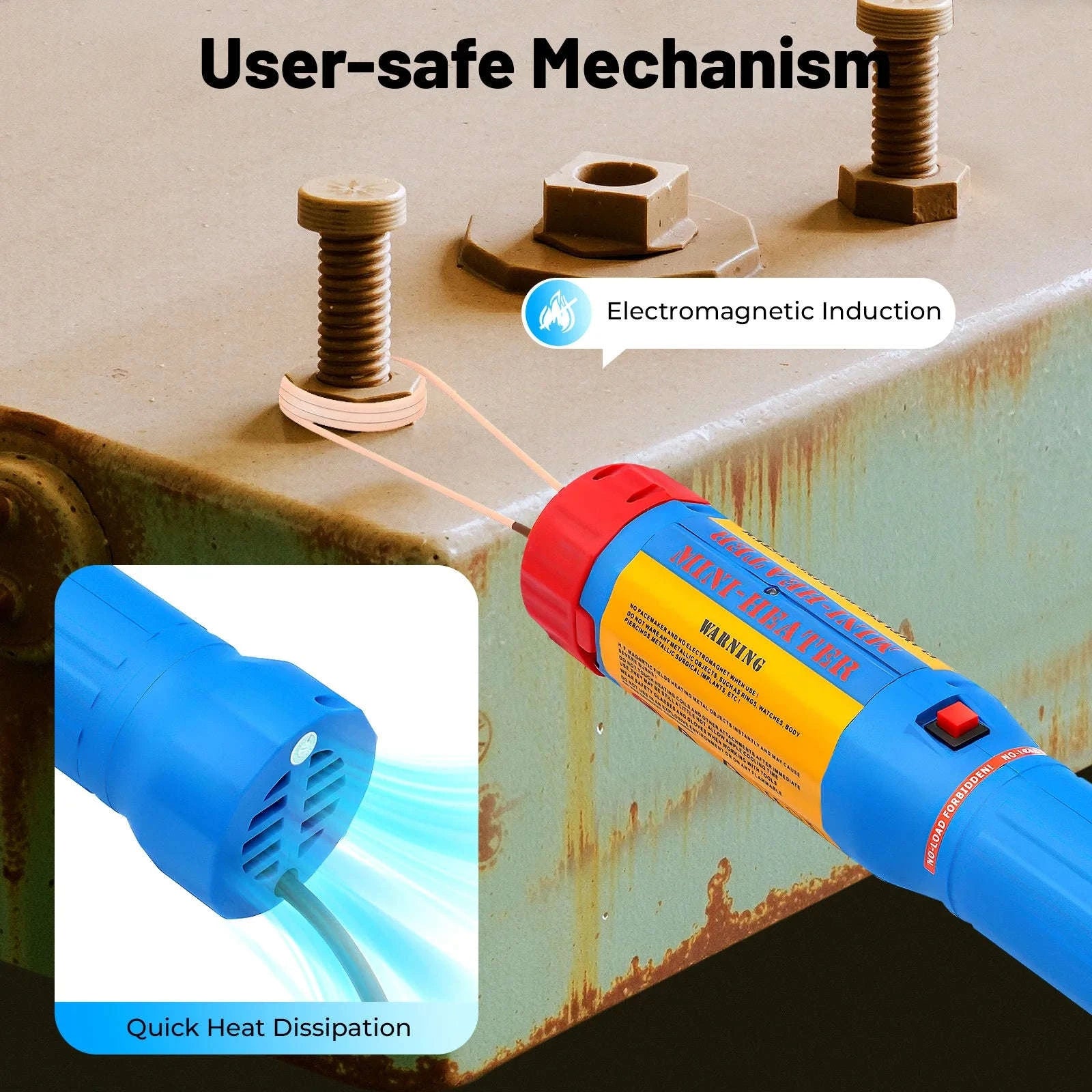 Magnetic Induction Heater Kit for Fast Bolt and Screw Removal-Blue / GERMANY