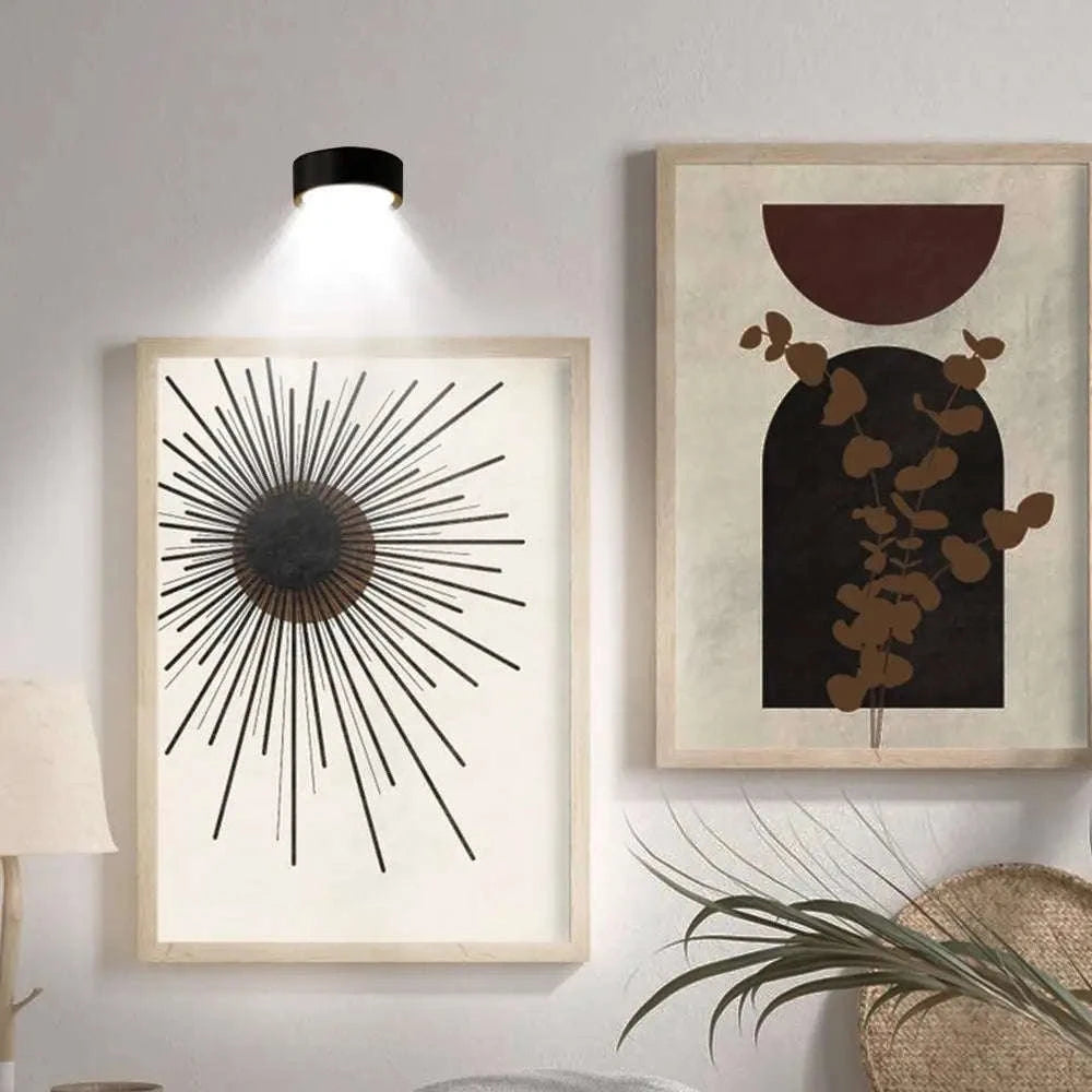 Magnetic LED Wall Light with 360° Rotation and Remote Control-White