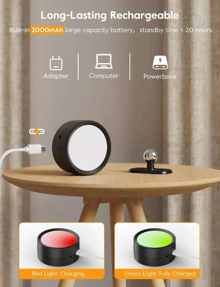 Magnetic LED Wall Light with 360° Rotation and Remote Control-White