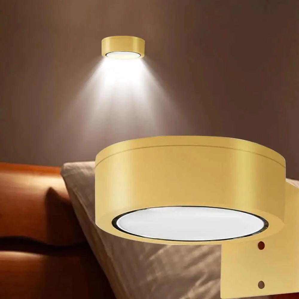 Magnetic LED Wall Light with 360° Rotation and Remote Control-White