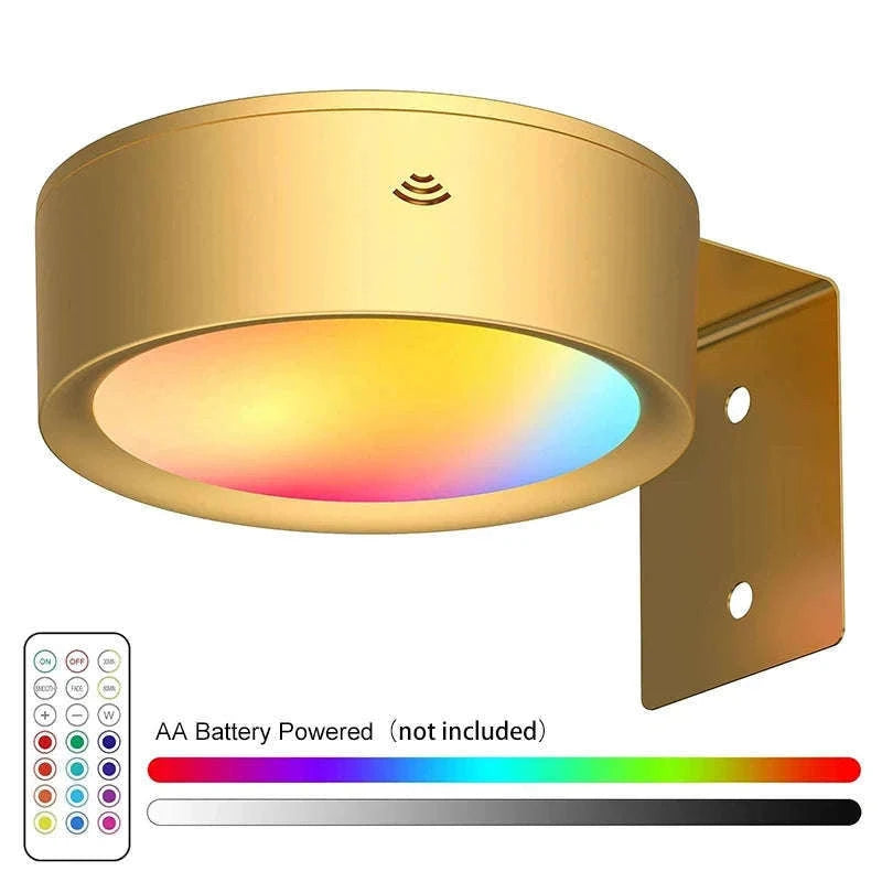 Magnetic LED Wall Light with Remote Control and 360° Rotation-White