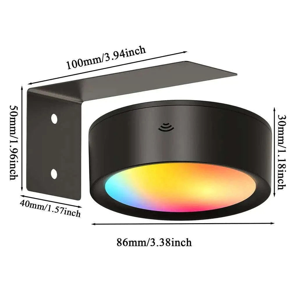 Magnetic LED Wall Light with Remote Control and 360° Rotation-White