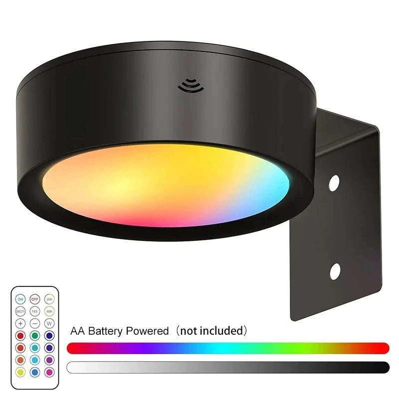 Magnetic LED Wall Light with Remote Control and 360° Rotation-White