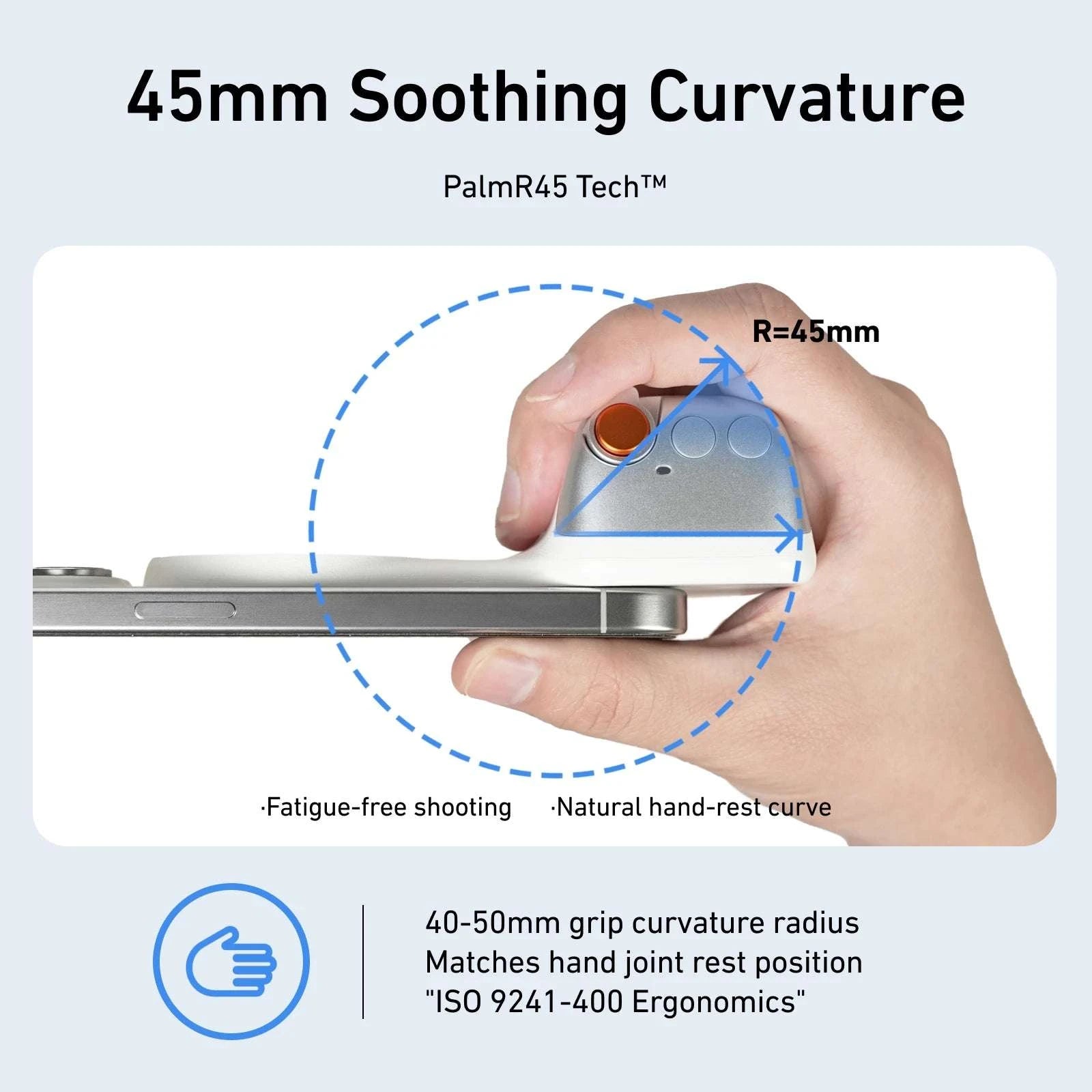 Magnetic Phone Camera Grip with Remote & Bluetooth Control-White No light / United States