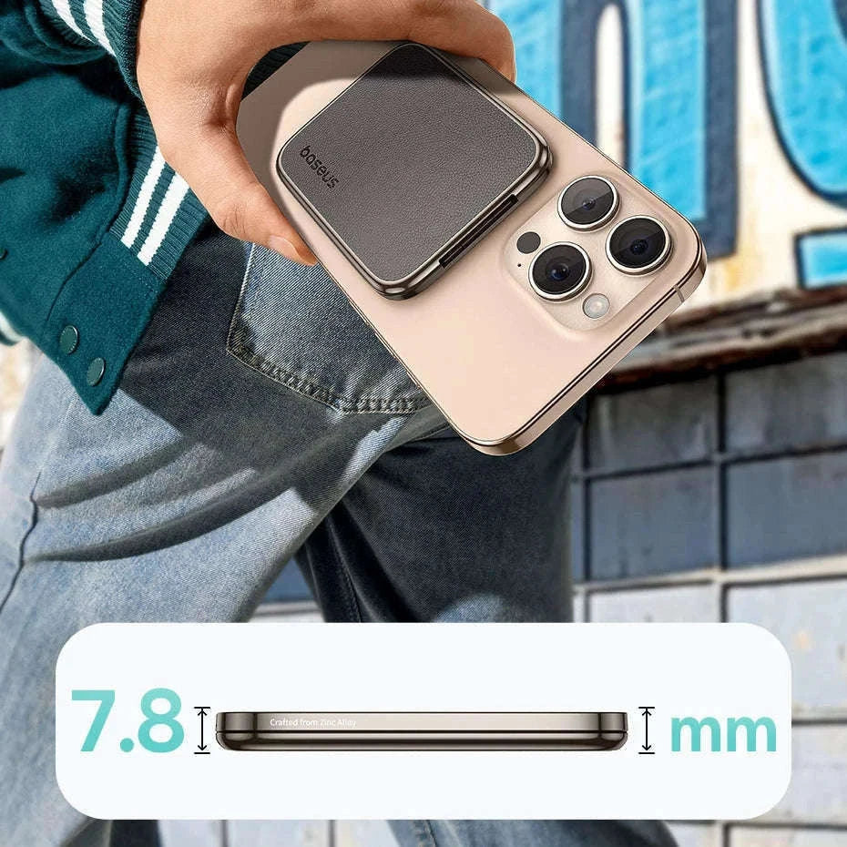 Magnetic Phone Holder Stand for iPhone 12–16 Foldable 360° Mount-black