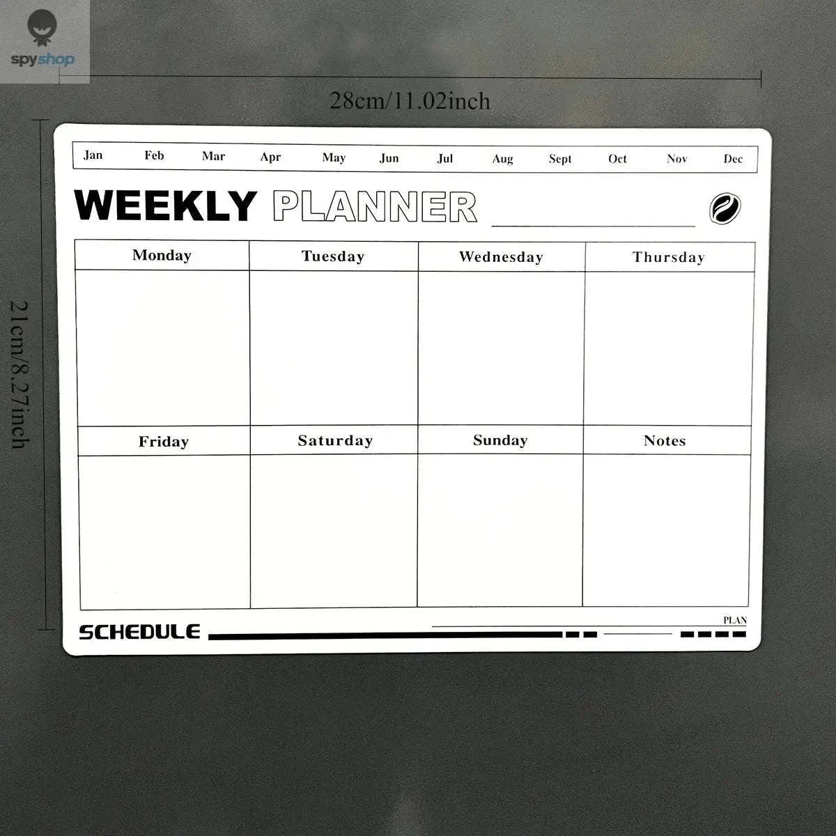 Magnetic Planner Fridge Magnets – Monthly & Weekly Dry-Erase Organization-Yellow