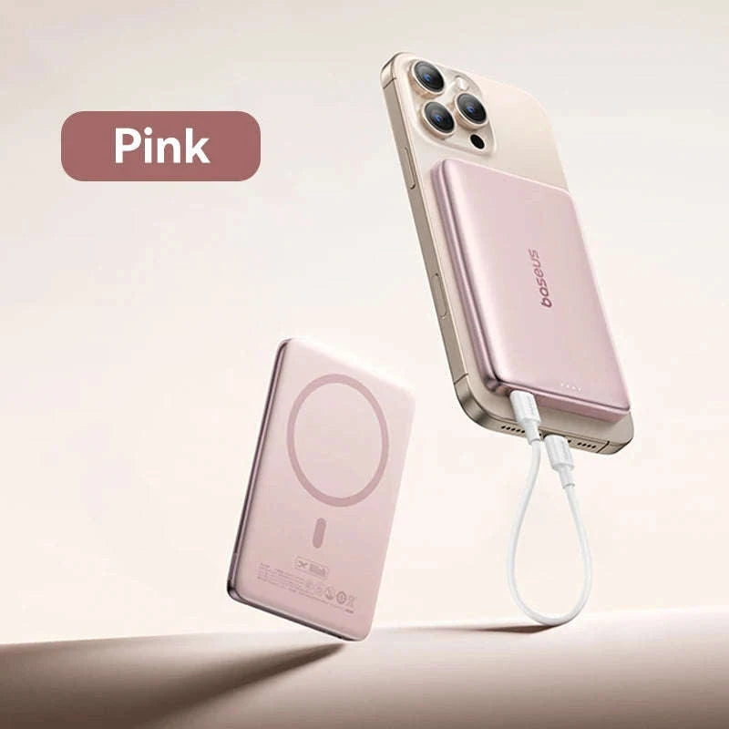 Magnetic Power Bank 5000mAh/10000mAh PD 20W/27W Card-Sized-Pink / 5000mAh / China Mainland