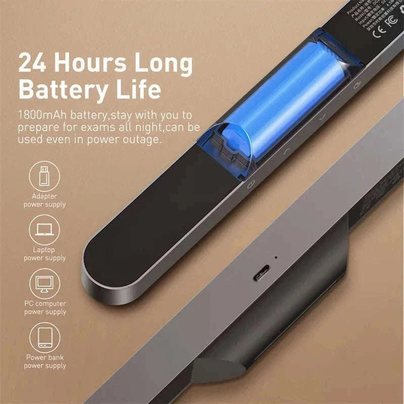 Magnetic Rechargeable LED Desk Light with Stepless Dimming-White