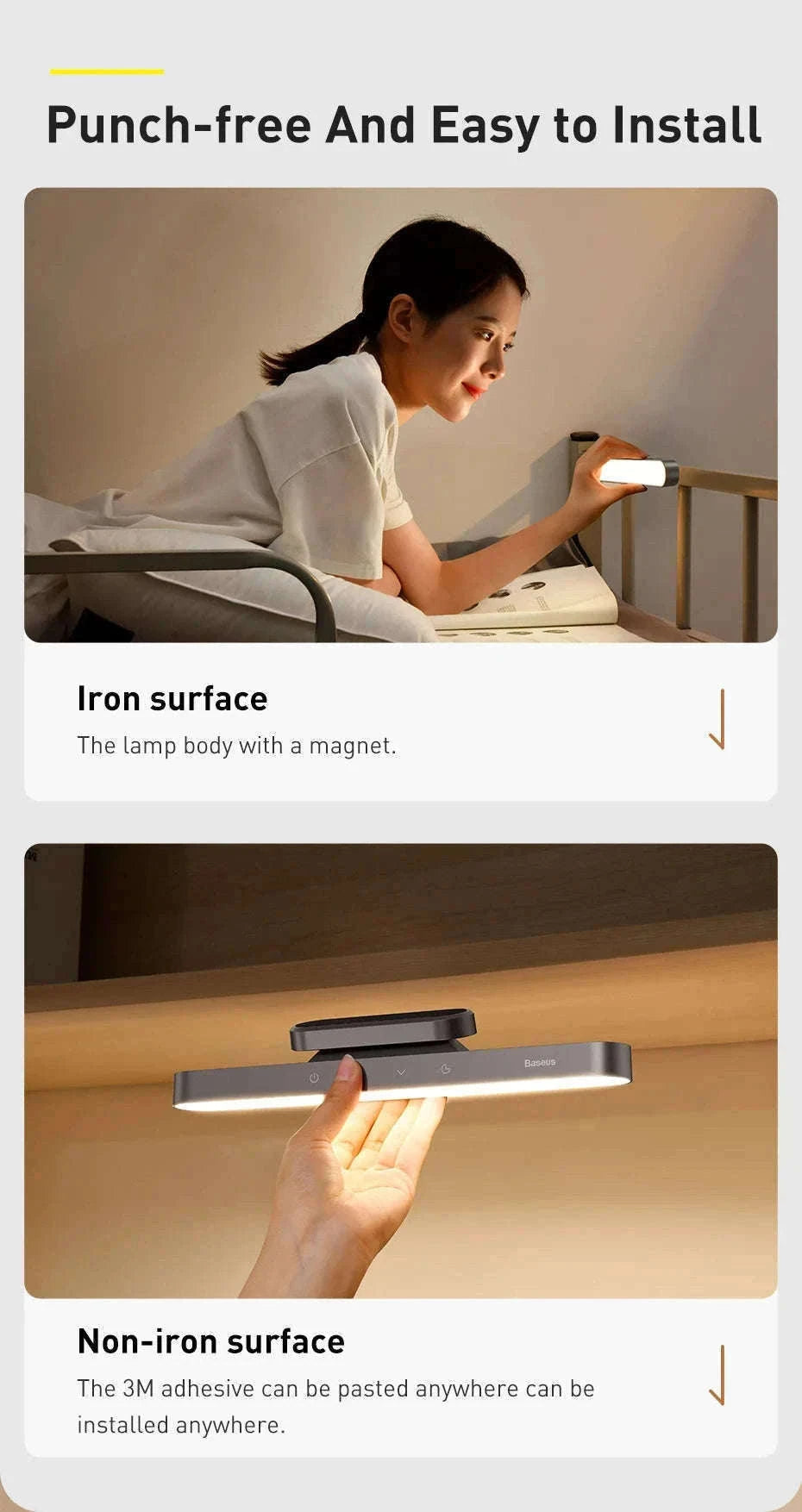 Magnetic Rechargeable LED Desk Light with Stepless Dimming-White