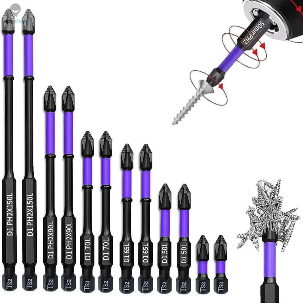 Magnetic Screwdriver Bit Set for Precise, Controlled Fastening-12 Pcs Set